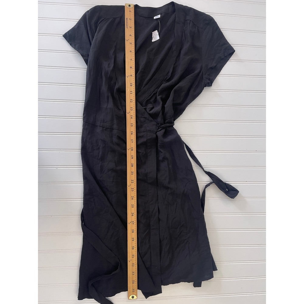 NWT Old Navy Womens Black Rayon Short Sleeve Wrap Mini Dress Size Small - Picture 5 of 7
